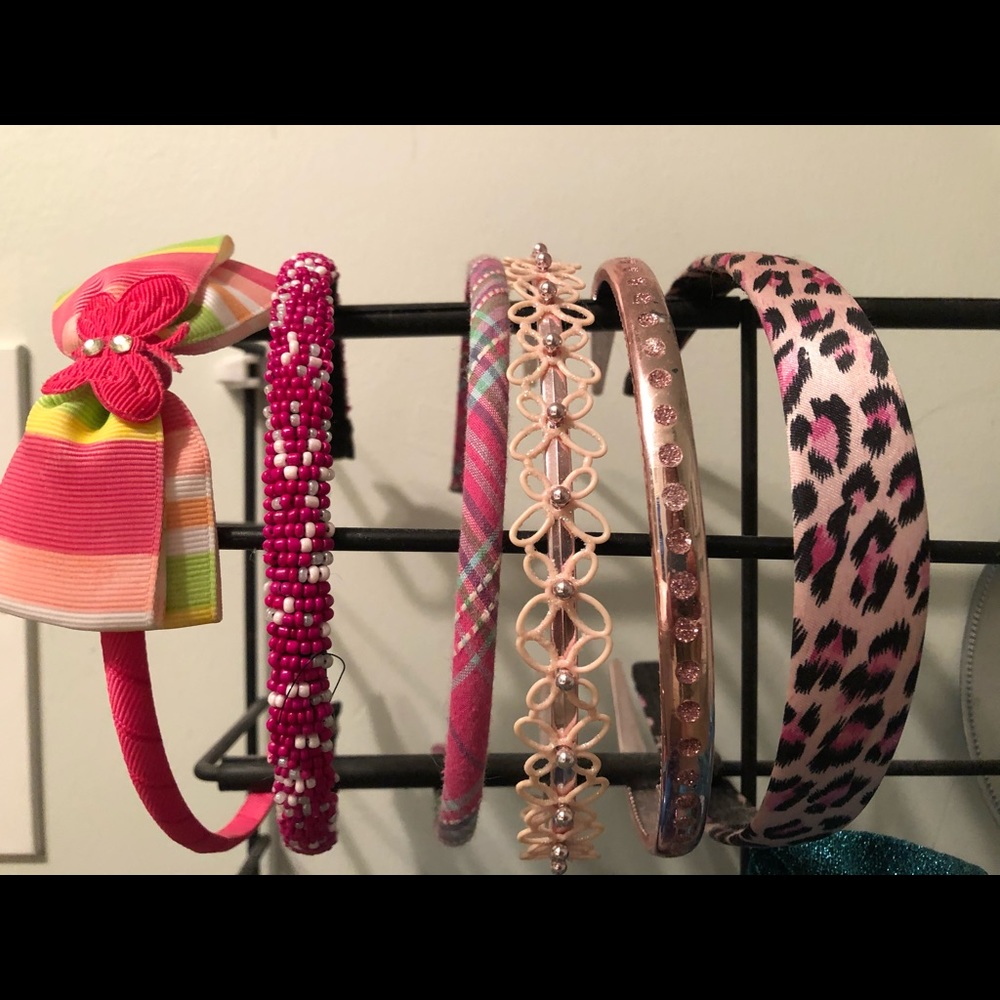 Girls Pink Headband Set